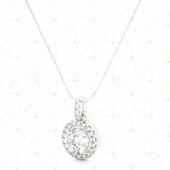 1.00 TCW Round Cut Charm Lab Grown Diamond Pendant for Women