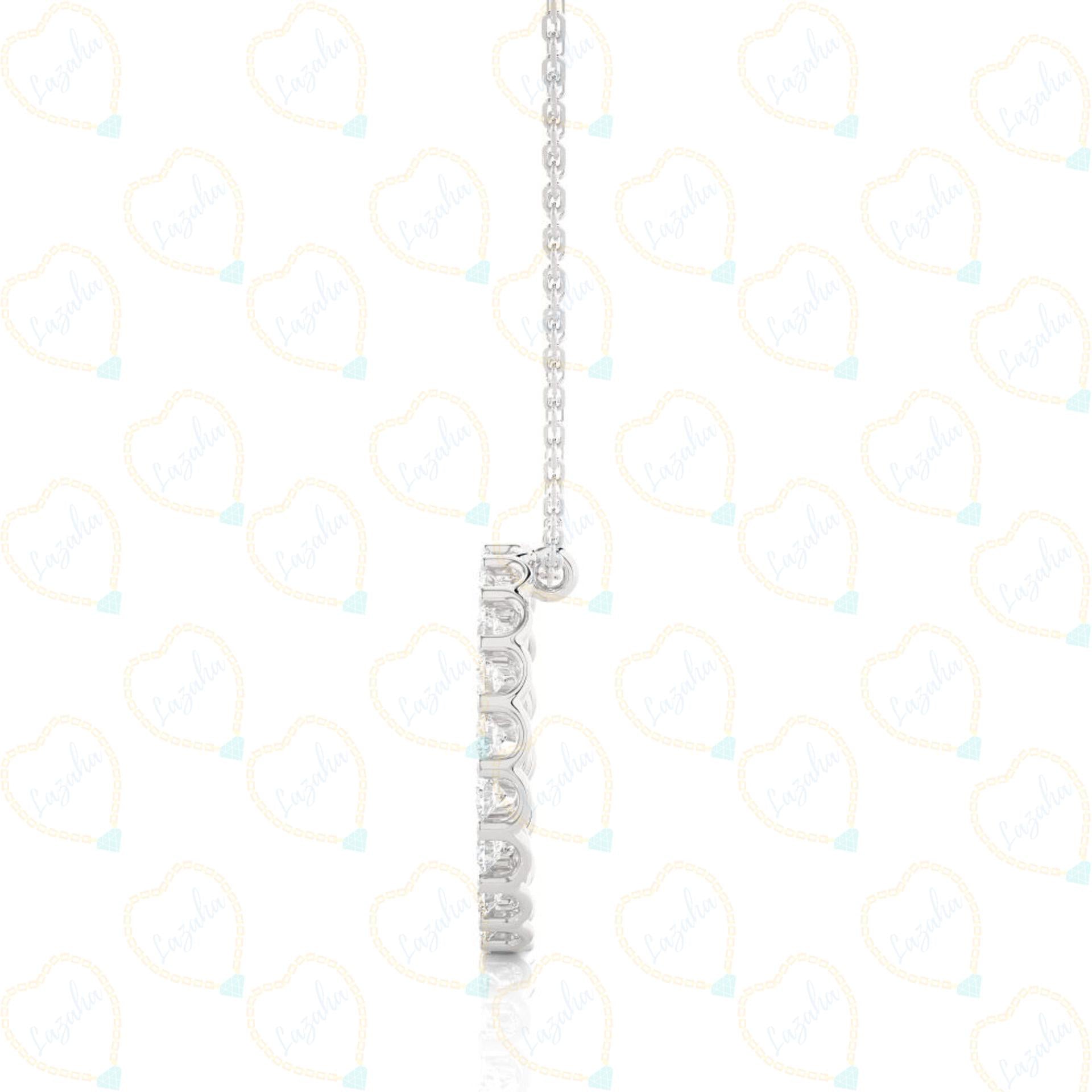 side view 0.30 TCW Round Cut Charm Lab Grown Diamond Pendant, Diamond Pendant, 0.30 CT Round Cut Pendant, diamond Pendant necklacs