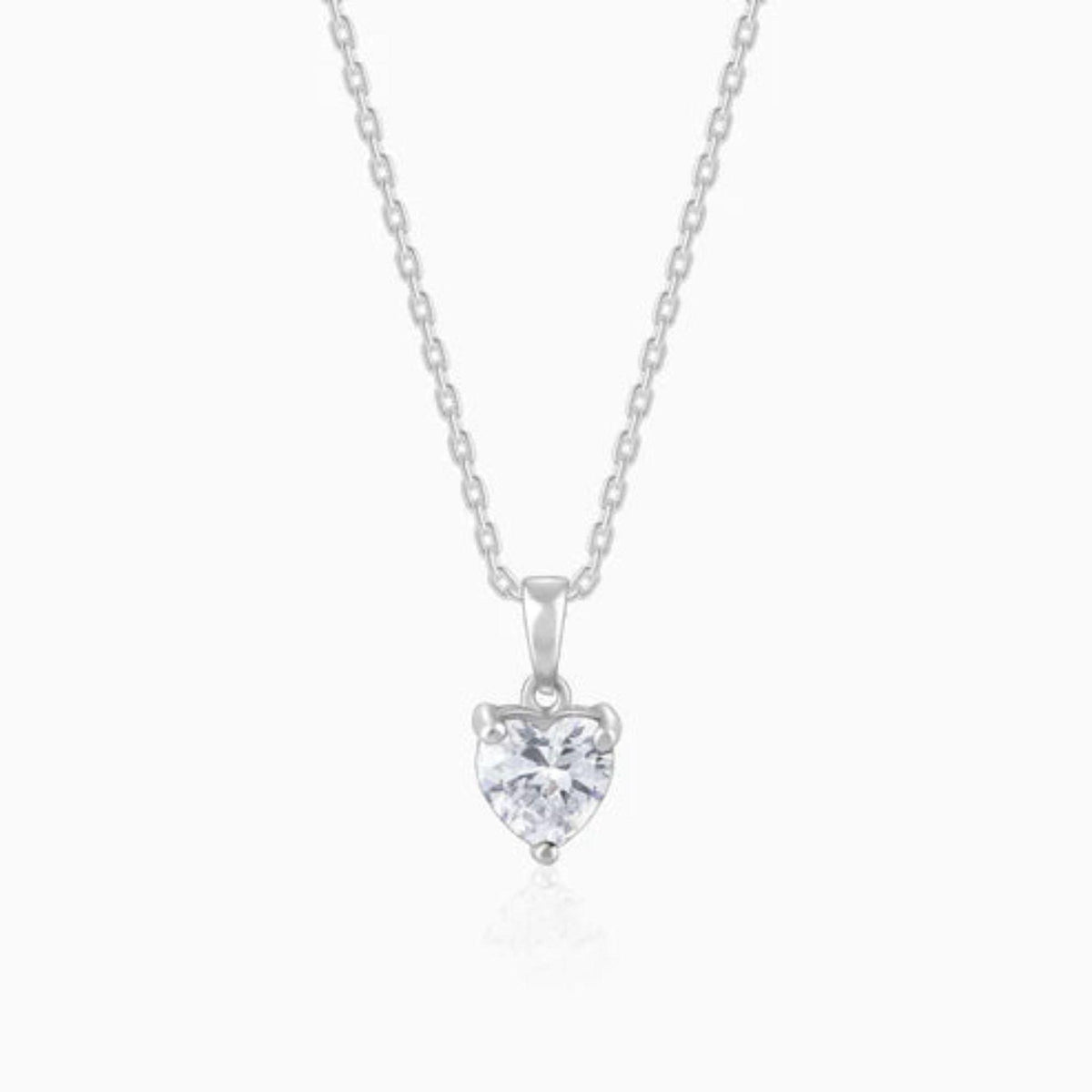 2.00 TCW Heart Cut Charm Lab Grown Diamond Pendant for Women