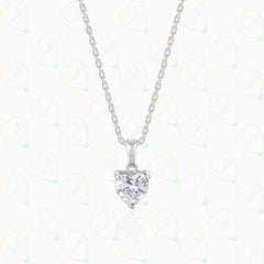 2.00 TCW Heart Cut Charm Lab Grown Diamond Pendant for Women