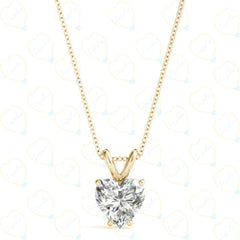 2.00 CTW Heart Cut Charm Lab Grown Diamond Pendant for Women