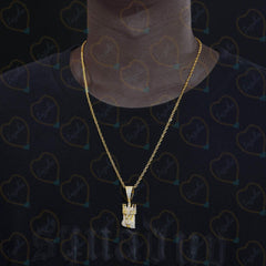 1.00 TCW Round Cut Hip Hop Lab Grown Diamond Pendant for Women