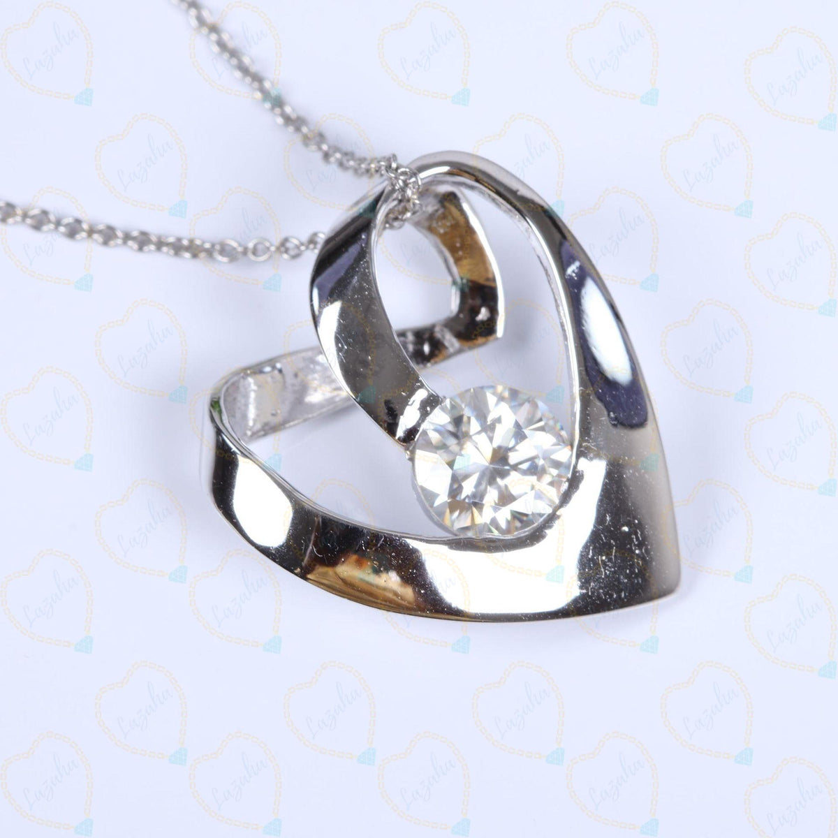 1.30 CTW Round Cut Charm Lab Grown Diamond Pendant for Women