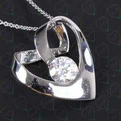 1.30 CTW Round Cut Charm Lab Grown Diamond Pendant for Women