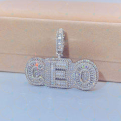 2.70 TCW Tapered Baguette Cut Charm Lab Grown Diamond Pendant for Women