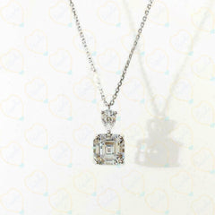 Ciondolo con diamante solitario taglio Asscher TCW da donna