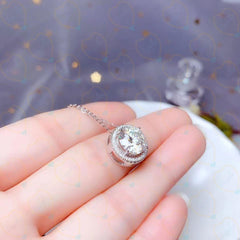 1.70 TCW Round Cut Halo Lab Grown Diamond Pendant for Women