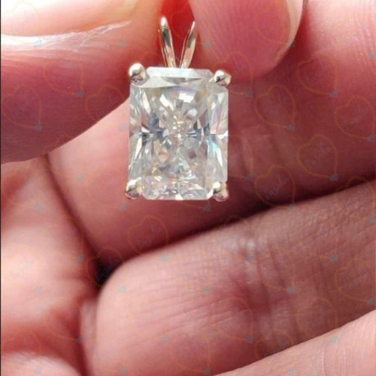 2.50 TCW Radiant Cut Charm Lab Grown Diamond Pendant for Women