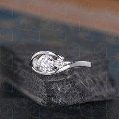 1.00 TCW Round Cut 3 Stone Lab Grown Diamond Ring for Women