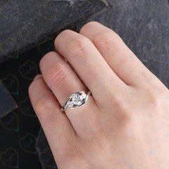 1.00 TCW Round Cut 3 Stone Lab Grown Diamond Ring for Women