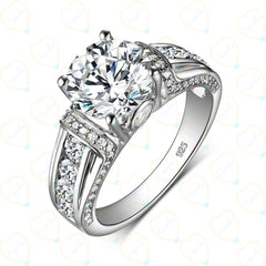 1.00 TCW Round Cut Halo Lab Grown Diamond Ring for Women