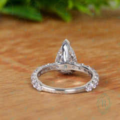 2.00 TCW Pear Cut Hidden Halo Lab Grown Diamond Ring for Women