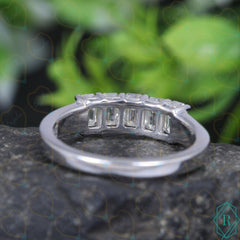 2.50 CTW Emerald Cut 5 Stone Lab Grown Diamond Ring for Women