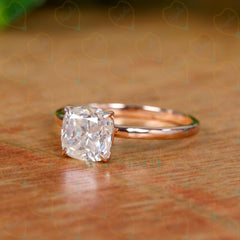 1.50 TCW Cushion Cut Solitaire Lab Grown Diamond Ring for Women