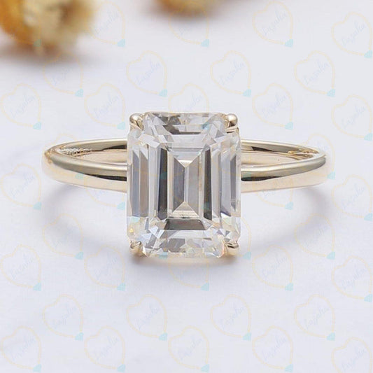 3.00 TCW Emerald Cut Solitaire Lab Grown Diamond Ring for Women