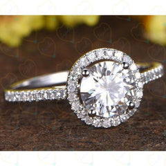 2.00 TCW Round Cut Halo Lab Grown Diamond Ring for Women