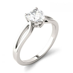 1.50 TCW Heart Cut Split Shank Lab Grown Diamond Ring for Women