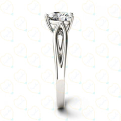 1.50 TCW Heart Cut Split Shank Lab Grown Diamond Ring for Women