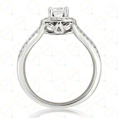 1.00 TCW Round Cut Split Shank Lab Grown Diamond Ring for Women