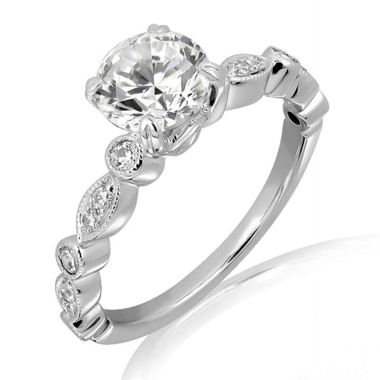 2.00 TCW Round Cut Solitaire With Accents Lab Grown Diamond Ring for Women