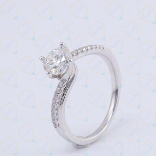 1.00 TCW Round Cut 3 Stone Lab Grown Diamond Ring for Women