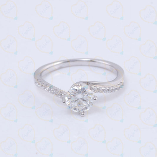 1.00 TCW Round Cut 3 Stone Lab Grown Diamond Ring for Women