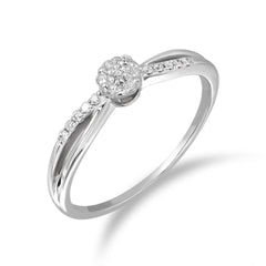 Round Cut Split Shank Lab Grown Diamond Ring for Women