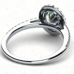 Anello con diamante Halo ovale da 2,00 CTW per donna