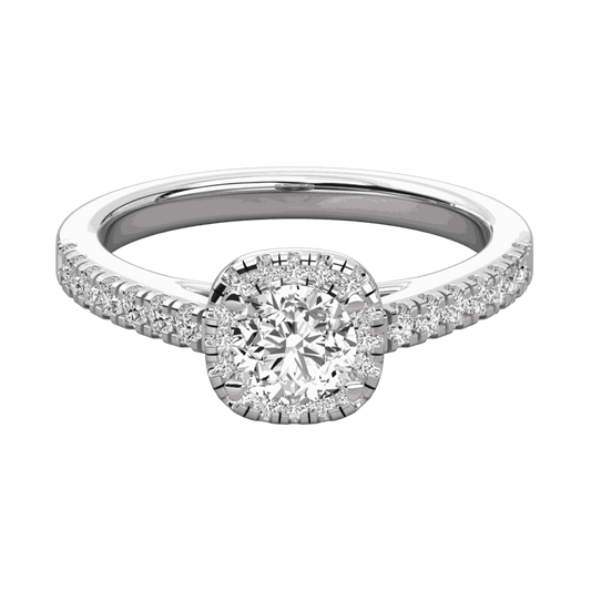 1.30 CTW Round Cut Halo Lab Grown Diamond Ring for Women |Luxury Jewelry