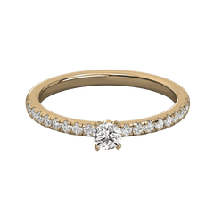 0.70 TCW Round Cut Solitaire With Accents Lab Grown Diamond Ring for Women