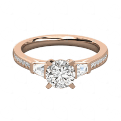 2.00 CTW Round Cut Solitaire With Accents Lab Grown Diamond Ring for Women