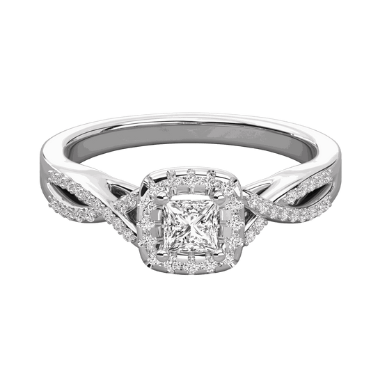 1.30 CTW Princess Halo Lab Grown Diamond Ring for Women