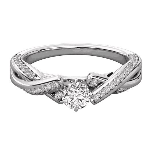 1.00 CTW Round Cut Twisted Lab Grown Diamond Ring for Women