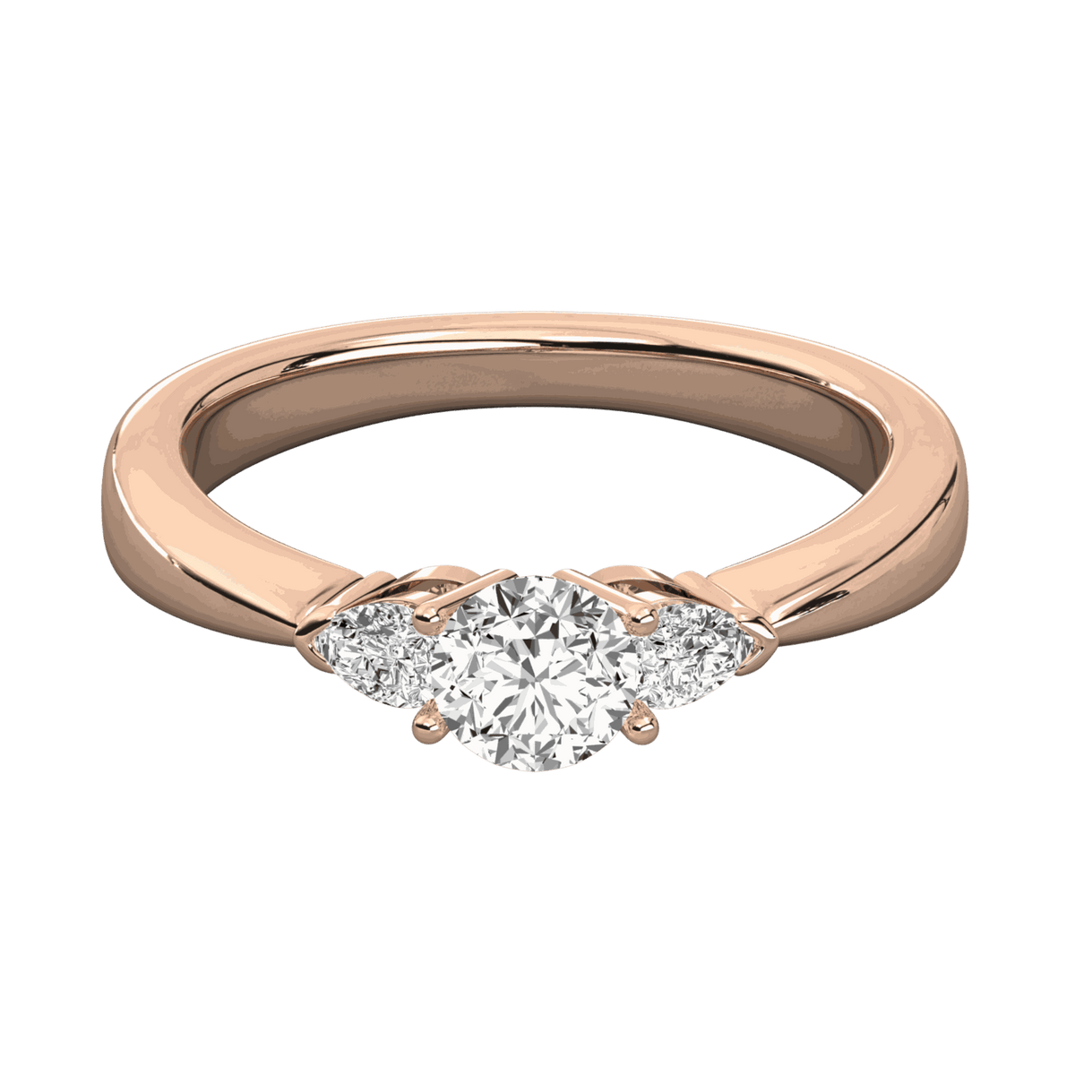 1.30 TCW Round Cut 3 Stone Lab Grown Diamond Ring for Women