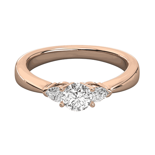 1.30 TCW Round Cut 3 Stone Lab Grown Diamond Ring for Women