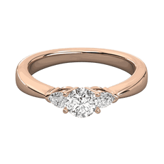 1.30 TCW Round Cut 3 Stone Lab Grown Diamond Ring for Women