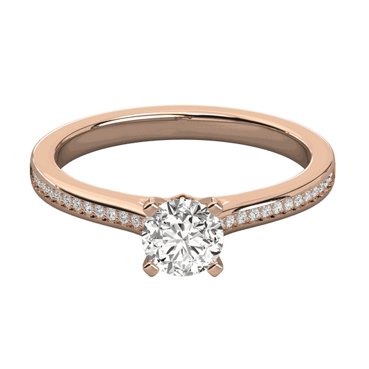 1.00 TCW Round Cut Solitaire Lab Grown Diamond Ring for Women