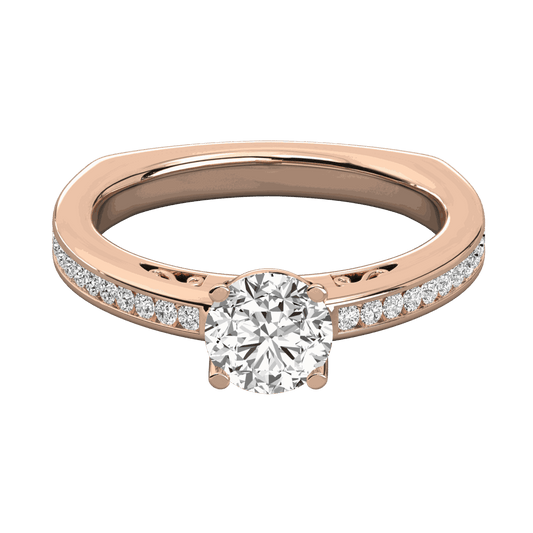 1.70 TCW Round Cut Solitaire With Accents Lab Grown Diamond Ring for Women