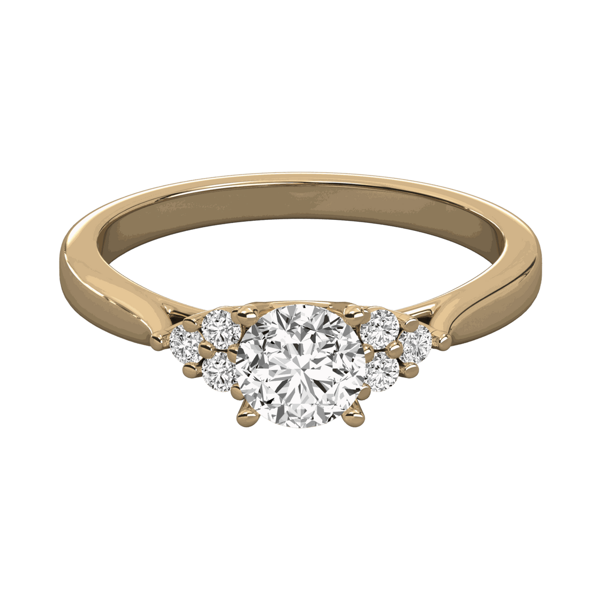 1.30 CTW Round Cut 7 Stone Lab Grown Diamond Ring for Women