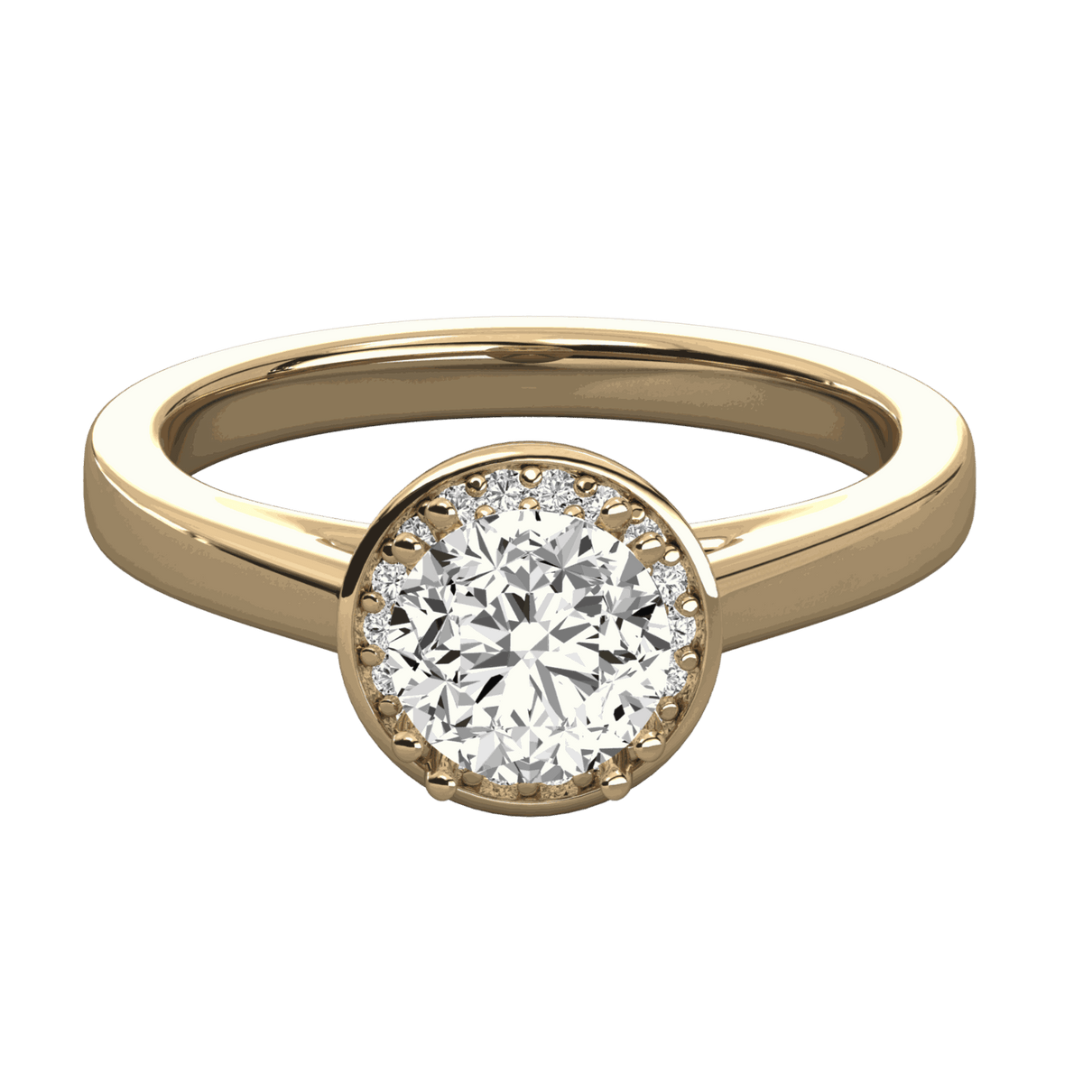 1.70 TCW Round Cut Halo Lab Grown Diamond Ring for Women