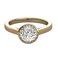 Anello con diamante Halo Lab Grown taglio rotondo TCW da 1,70 per donna