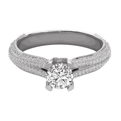 1.00 CTW Round Cut Bridal Set Lab Grown Diamond Ring for Women