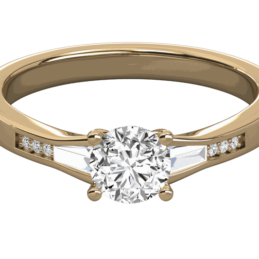 1.30 TCW Round Cut Solitaire With Accents Lab Grown Diamond Ring for Women