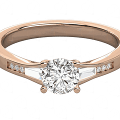 1.30 TCW Round Cut Solitaire With Accents Lab Grown Diamond Ring for Women