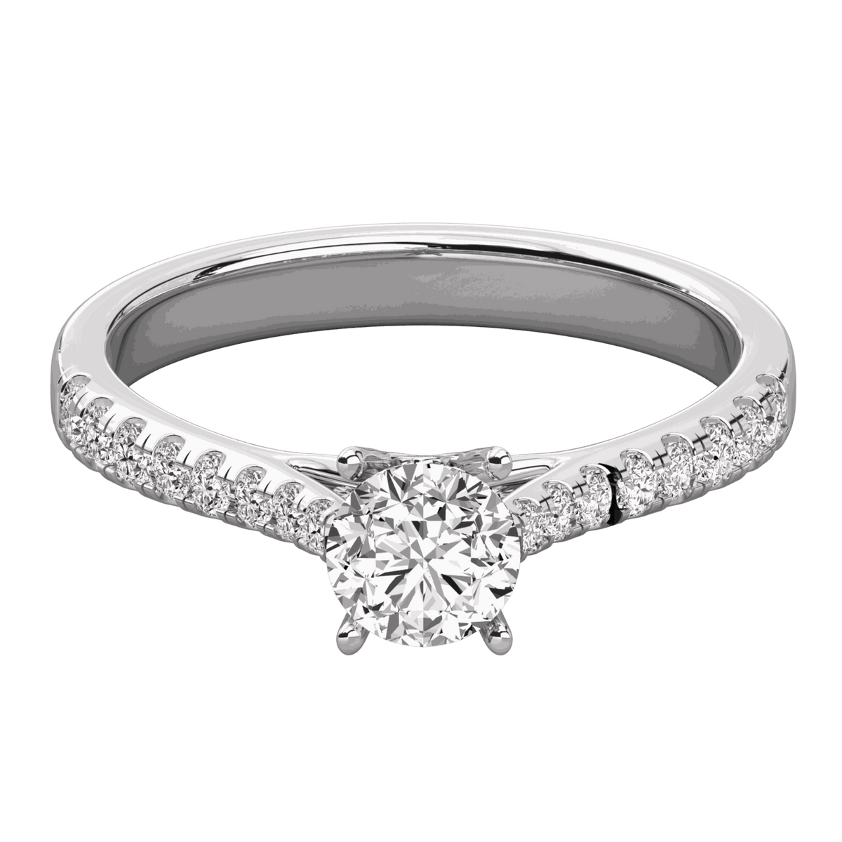 1.30 CTW Round Cut Solitaire With Accents Lab Grown Diamond Ring for Women