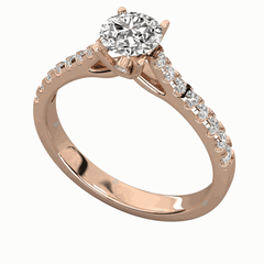 1.30 CTW Round Cut Solitaire With Accents Lab Grown Diamond Ring for Women