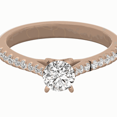 1.30 CTW Round Cut Solitaire With Accents Lab Grown Diamond Ring for Women