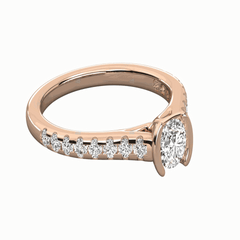 1.00 TCW Round Cut Solitaire With Accents Lab Grown Diamond Ring for Women