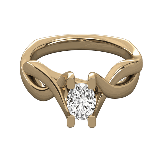 1.00 TCW Round Cut Twisted Lab Grown Diamond Ring for Women