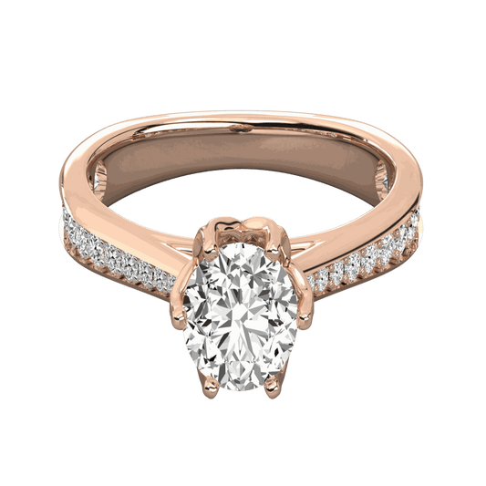 1.30 CTW Round Cut Solitaire With Accents Lab Grown Diamond Ring for Women